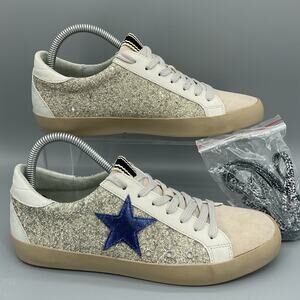 Shu Shop Women’s Pamela Star Pearl Glitter Sneakers Gray Size 9.5